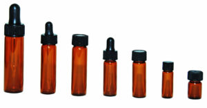 Amber Glass Vials with black cap