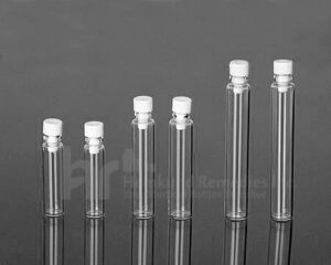 Tester Glass Vials with white cap