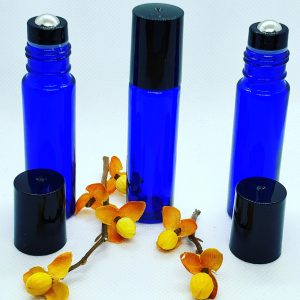 Blue Glass Roll-On Container