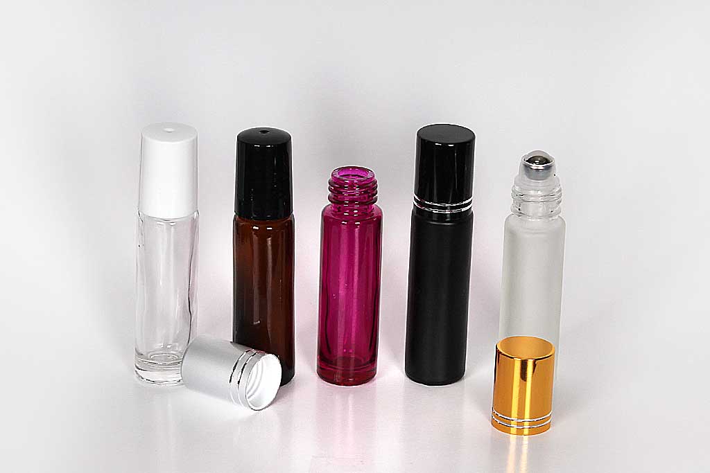 10ml Glass Roll On Containers w/ Ball and Caps - Hemkund